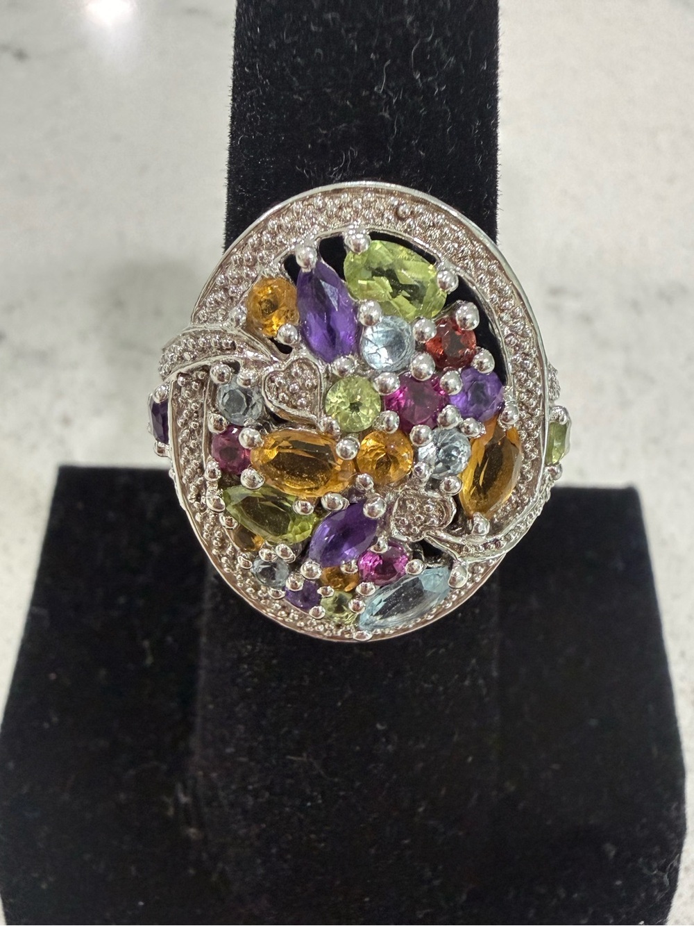 Ross Simons Multi-Gemstone Sterling Silver Cocktail Ring